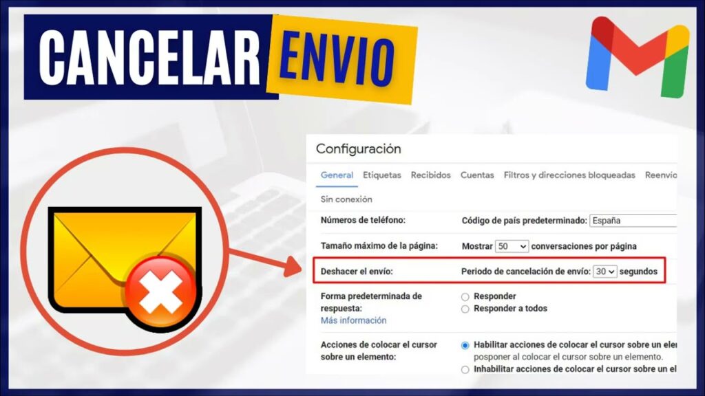 como anular envío en gmail